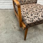 Midcentury, Houten Fauteuil Met Armleuningen, Losse Kussens thumbnail 8