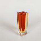 Murano Sommerso - Flavio Poli - Facet Geslepen - Rood - Oranje - 1960'S thumbnail 4