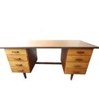 Groot Vrijstaand Vintage Bureau Hout, Jaren '60 thumbnail 2