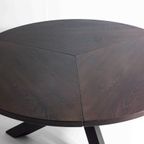 Grote Ronde Vintage Mid-Century Wengé Eettafel Van Gerard Geytenbeek, 1960 thumbnail 7