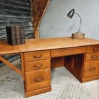 Vintage Bureau Eikenhout 80 X 150 Cm thumbnail 6