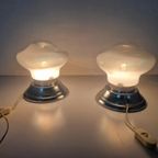 Een Paar Mazzega Murano Tafel Lampen Vintage Design thumbnail 9