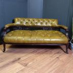 Antiek Leren Victoriaans Chesterfield Leesbankje thumbnail 9