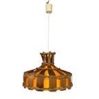 Vintage Hanglamp Met Kap Van Rotan, Palmblad En Stof, Jaren 70 thumbnail 10