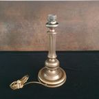 Vintage - Tafellamp - Kastlamp - Messing - Stoffen Kap - Herda thumbnail 3