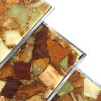 Hollywood Regency Set Van 3 Nesting Tables Vintage Epoxy thumbnail 3