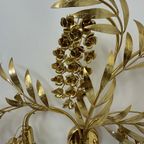 Large Italian Floral Gilded Gold Wall Lamp , 1970’S thumbnail 20