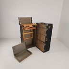 Antieke Belber Zwarte Leren Stoomkoffer Uit 1924 - Grote Reisgarderobe thumbnail 3