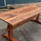 Antieke Rustieke Landelijke Massief Houten Eettafel 210 Cm thumbnail 20