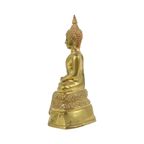 Thaise Messing Boeddha Beeld Sculptuur Zittend Dhyana Mudra thumbnail 5