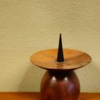 Mid-Century Teak Kandelaar Kaarsenhouder Kandelaren Vintage thumbnail 9