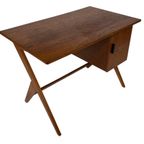 Vintage Bureau Werkplek Compact Design Vrijstaand Jaren 60 thumbnail 9