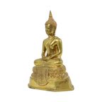 Thaise Messing Boeddha Beeld Sculptuur Zittend Dhyana Mudra thumbnail 6