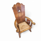 High Back / Monastry / Rush Seat Armchair 1950s thumbnail 11