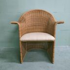 Vintage Luit Van Der Helm Rotan Slederok Stoelen (Nieuw Gestoffeerd) thumbnail 14