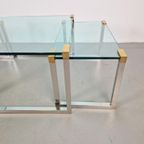 3 X Regency Peter Ghyczy Salontafel Bijzettafel T53 Messing thumbnail 3