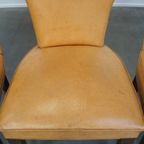 Bijzondere Set Van 4 In Goede Staat Verkerende, Comfortabele Honing-kleurige Geitenleren Eetkamer thumbnail 6