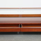 Prachtige Art Deco Salontafel Van Schuitema Uit De Decoforma Serie Met Een Glazen Blad En 4 Lades thumbnail 5
