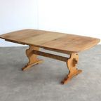 Brutalist Eettafel | Vintage Tafel | Eiken | Verlengbaar (2) thumbnail 12
