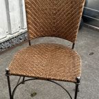 4 Wrought Iron Wicker Seat Dining Chairs From 1980 thumbnail 14