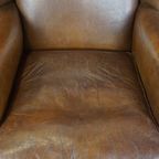 Charmante, Subtiele Engelse Stijl Schapenleren Oorfauteuil Met Mooie Kleuren thumbnail 5