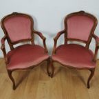 Set Brocante Franse Louis Xv Stoeltjes, Fauteuils Set Prijs thumbnail 4