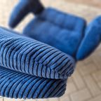 Vintage Fauteuil Nieuw Bekleed Ribstof Draaifauteuil thumbnail 8