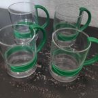 Vintage Theeglazen Met Groen Oor 4X thumbnail 4