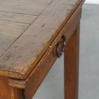 Antieke Franse Boeren Eettafel Uit De Vroege 19e Eeuw Met Twee Laden En Een Broodplank thumbnail 15