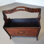 Hand Paint Decorated Magazine Holder 1960s thumbnail 3