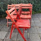 Klapstoelen Mid Century Rood, Set Van 5 thumbnail 2