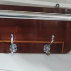 Vintage Wandkapstok Hout Metaal Jaren 60 thumbnail 8