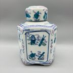 Chinees Pastel Porselein Gemberpot Theebus 60's thumbnail 4