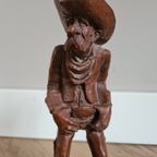 Handgemaakt Houten Beeldje Van Een Oude Cowboy - R. Wetherbee Jr. 86 thumbnail 5