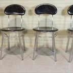 Set Van 4 Vintage Postmodern Italiaans Eetkamerstoelen thumbnail 17