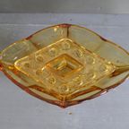 Art Deco Vaas Met Pique Fleur Amber Persglas thumbnail 6