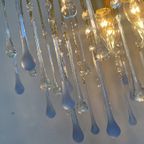 Murano Blauwe Teardrop Kroonluchter Vintage Kristal thumbnail 2