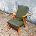 Vintage Jaren 60 Groene Deense Fauteuil thumbnail 2
