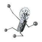 Vintage Clock - 80’S/90’S - Exposed Gears - Shaped Like A Little Man - Extendable Arms And Legs - thumbnail 3