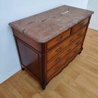 Vintage Frans Dressoir Commode Ladekast Badkamerkast Met Marmer Blad 501 thumbnail 6