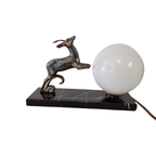 Frans Art Deco Lampje Met Gazelle, Jaren 30 thumbnail 9