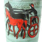 Zeldzame Scheurich Vaas Xl West Germany Paard Strijdwagen 546-50 thumbnail 6
