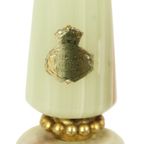 Fifties Vintage Tafellamp Onyx Marmer Messing Acanthus thumbnail 11