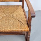 Vintage Arts & Craft Fauteuil Biezen Eiken Japandi ‘20 Stoel thumbnail 10