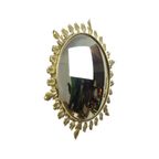 Vintage Metalen Zonnespiegel Convex Goud Deknudt Jaren 70 thumbnail 12