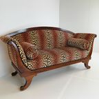 Biedermeyer-Stijl Bank Met Luipaardmotief thumbnail 7