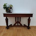 Antieke Franse Sidetable, Haltafel, Bijzettafel Wandconsole Marmer Blad thumbnail 15