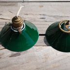 Antieke Groene Hanglampjes Glas thumbnail 6