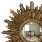 Mid Century Gouden Zonnespiegel Sunburst Spiegel Convex 53Cm thumbnail 4