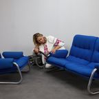 Chrome Tubular Frame Two-seater Sofa, 1970s thumbnail 7